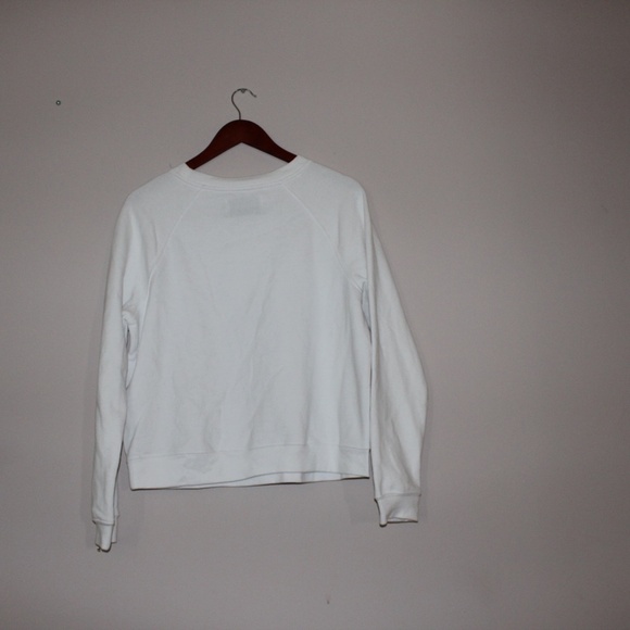 Calvin Klein Jeans White Crewneck Sweatshirt Metallic Silver Logo BRAND NEW - Picture 3 of 4